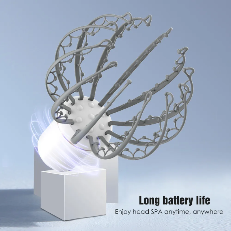 Huvudmassager Elektrisk huvudmassager för huvud Terapeutisk smärtlindring 3D-stimulering Vibration Akupunkt Relax Claw Scalp_voghion.com