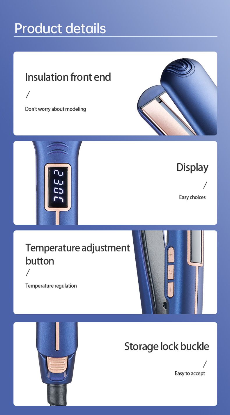 Infrarot-Glätteisen, neue breite Version, mehrstufige Temperatureinstellung, LED-Anzeige, elektrische Haarglättungsplatte_voghion.com