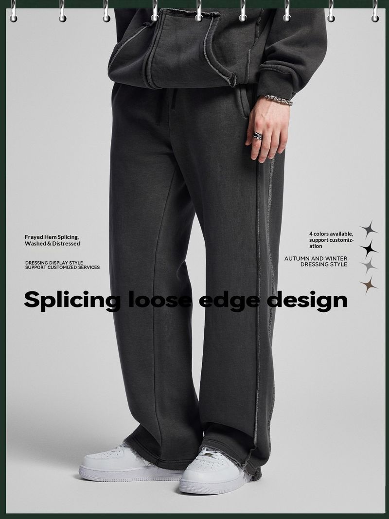 Cove Cross-Border Sportswear Set For Men Winter New Men's Fashion Light High-End American Retro Fleece-Lined Hoodie_voghion.com