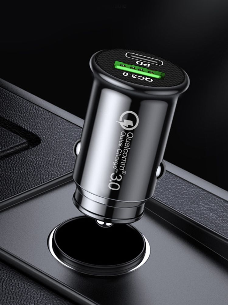 3.0 Charger Fast Charging White Black Mini Shape Ph Charge Pd Slot Car C Lighter Type Mobile 20w Usb For Xiaomi_voghion.com