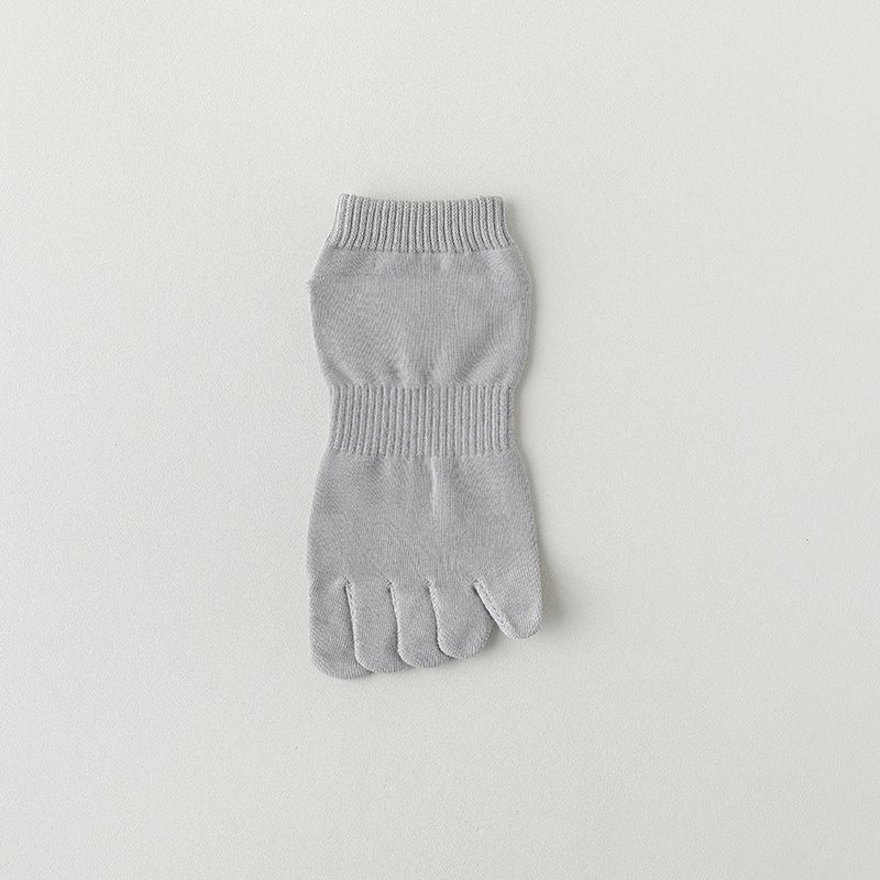 Calzini a cinque dita per tutte le stagioni, calzini da uomo in cotone tinta unita, assorbenti del sudore e deodoranti, con dita divise, anti-infezione incrociata, calzini corti 100% cotone_voghion.com