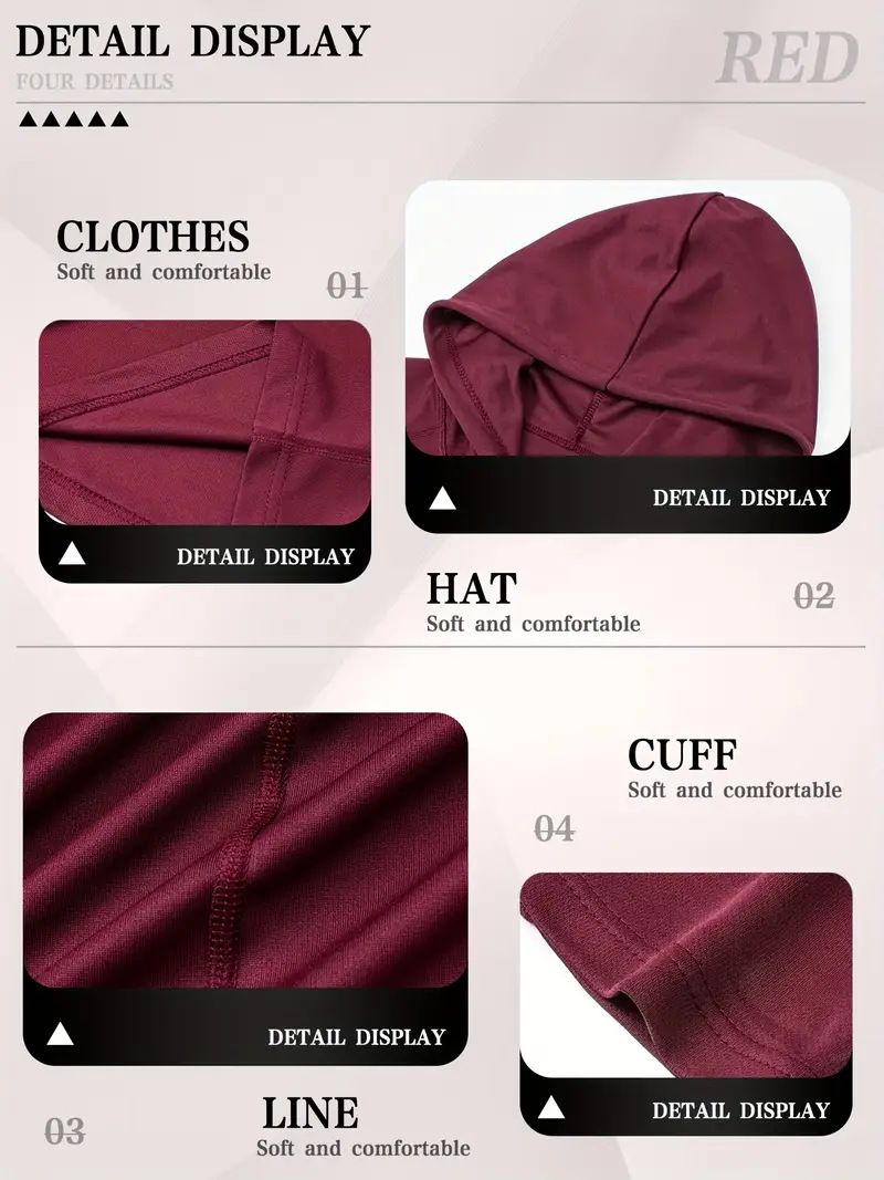 Sweat à capuche de performance pour homme - Haut de course slim évacuant l'humidité pour l'automne et l'hiver, vêtement de fitness léger à séchage rapide avec capuche réglable_voghion.com