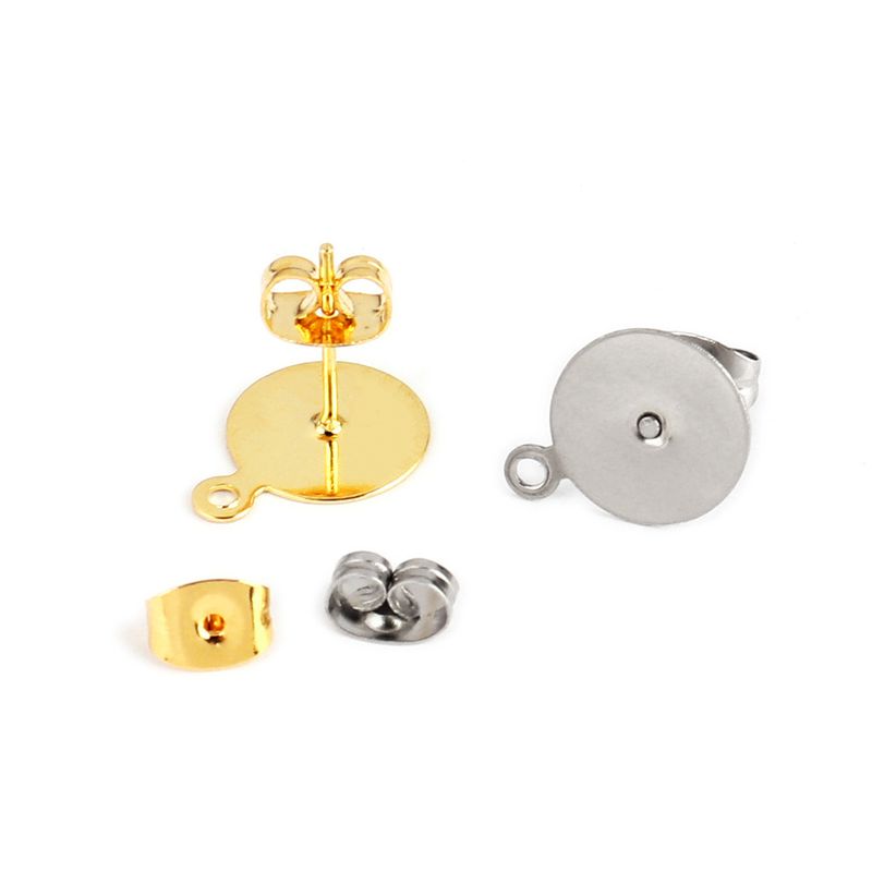 Orecchini Connaught in acciaio inossidabile dorato con fondo vuoto, 50-100 pezzi, accessori per gioielli fatti a mano_voghion.com