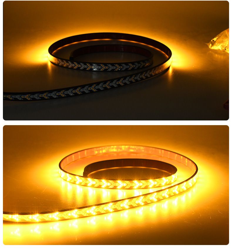 fanale posteriore per auto a spina di pesce, fanale posteriore per pick-up, LED, alta luminosità, bicolore, cintura, scansione, doppio flash, avviso di coda_voghion.com