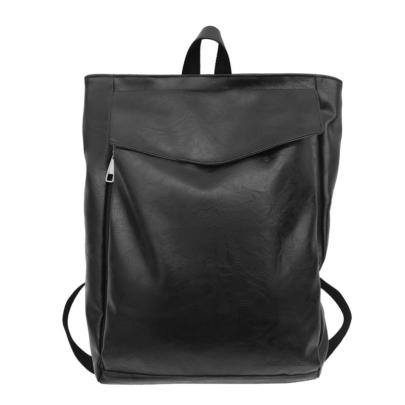 Backpack Men's Backpack Pu Solid Color Motorcycle Men's Large Backpack Travel Travel Daily Commute Large Capacity Backpack_voghion.com