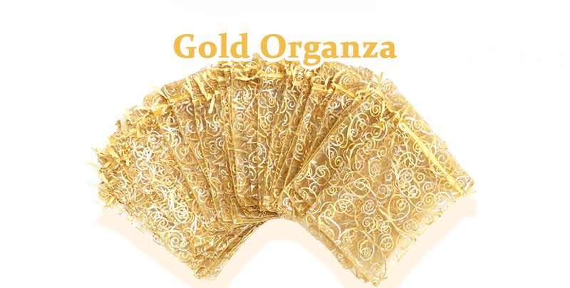 Sacchetti regalo in organza 100 pezzi Sacchetti in organza trasparente color oro Sacchetti in rete per bomboniere Sacchetti con coulisse per gioielli Sacchetti regalo stampati in rattan Sacchetti per caramelle_voghion.com
