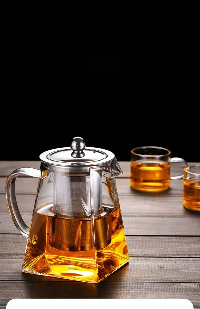 Teapot Household Filter Thickened Glass High Temperature Resistant Flower Pot Black Maker Kung Fu Tea Set_voghion.com