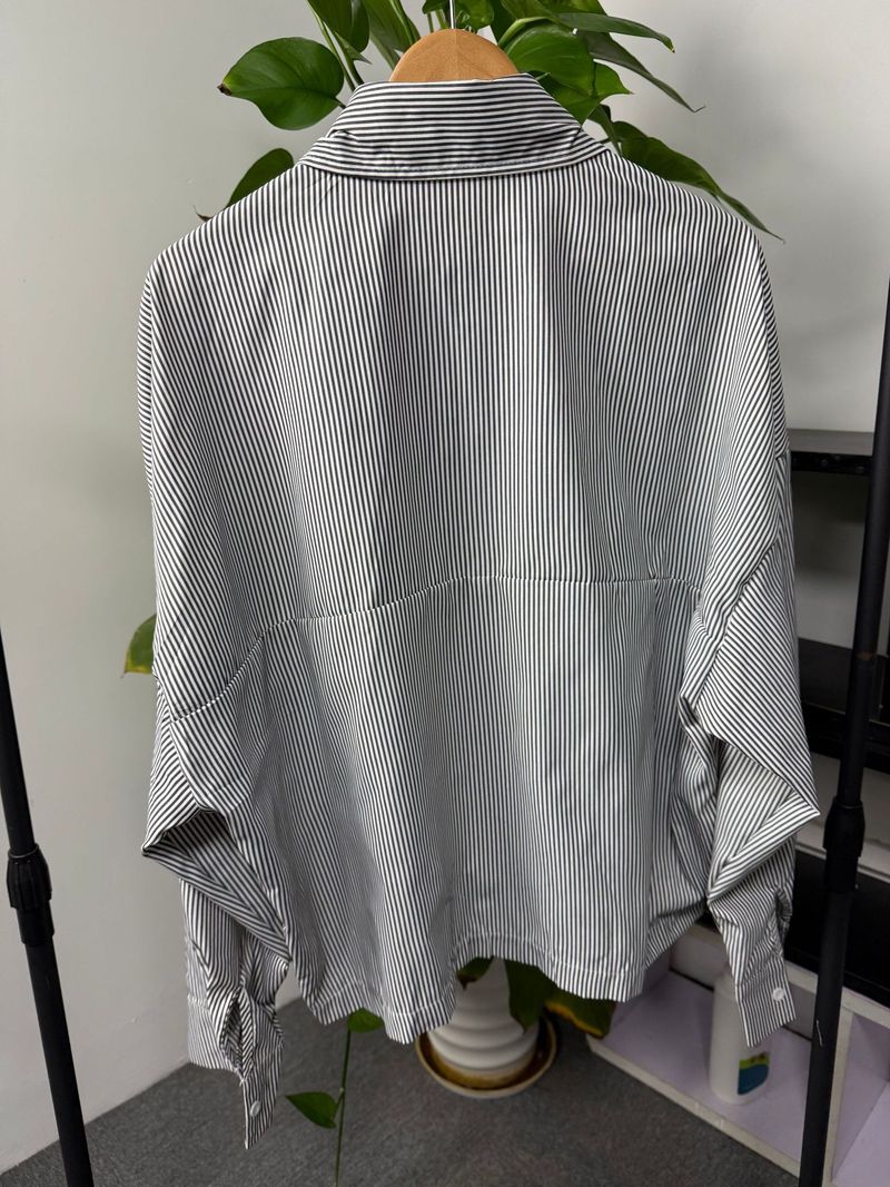 Camicia a maniche lunghe a righe slim-fit da uomo, in poliestere traspirante e antipiega, per abbigliamento casual e da ufficio (blu/grigio, taglie dalla S alla XXL)_voghion.com