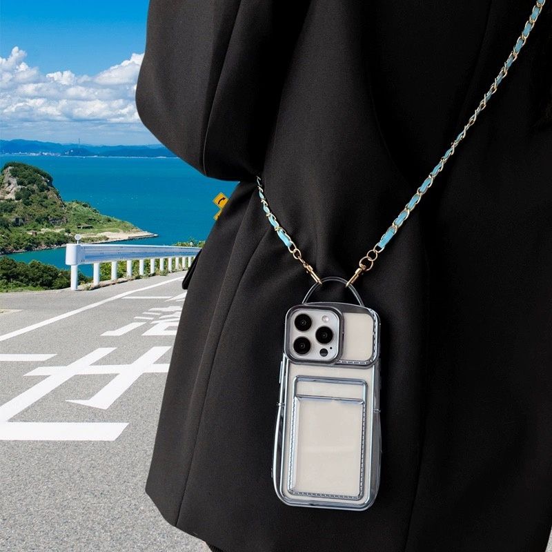 Galvanik-Rucksack, Kartensteckplatz, Schlüsselband, geeignet für eine vollständig abdeckende Anti-Fall-Schutzhülle, kreative Nische für 15 14 13 12 11 Pro Max_voghion.com