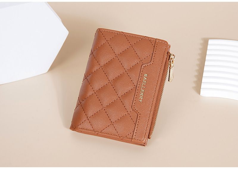 Women's Wallet, Warm-colored Short Snap Zipper Coin Purse, Card Holder, Wallet, High-end Fashion, Classic and Practical Wallet.baellerry _voghion.com