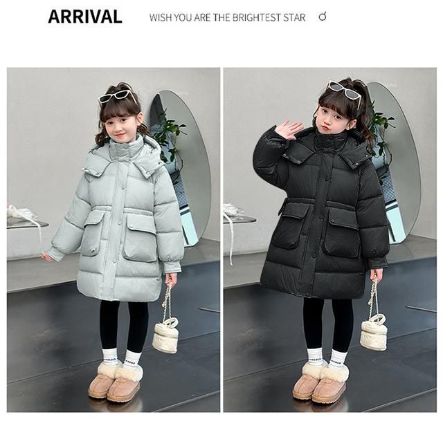 2025 Mädchen Mittellange Daunen-Baumwolljacke Außerhalb der Saison Ausverkauf Winter-Baumwollwattierte Jacke_voghion.com