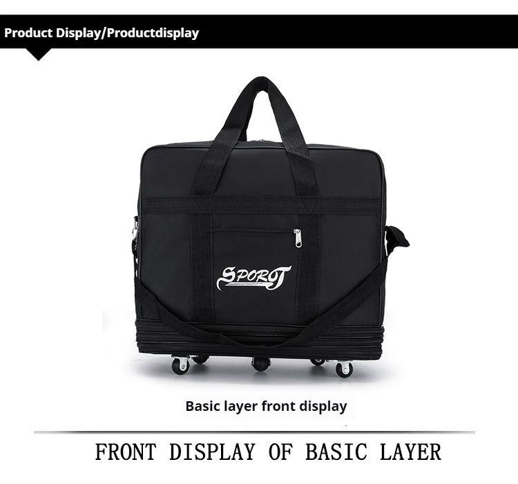 Practical and Durable New Air Check in Bag Oxford Luggage Bag Large Capacity Travel Bag Extended Wheel Pullback Travel Bag_voghion.com