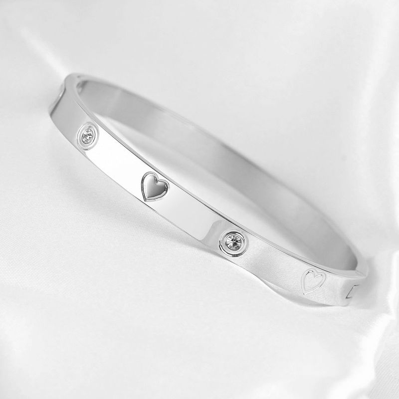 8MM jednoduchý módní titanový ocelový tříbarevný náramek z nerezové oceli s diamanty_voghion.com