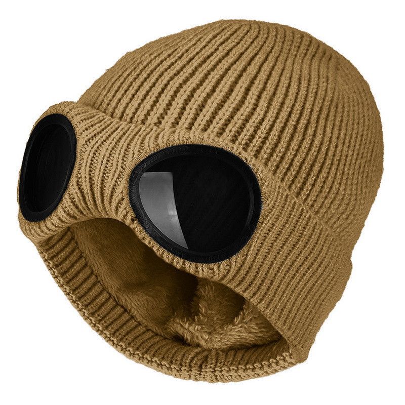 Unisex Accessories Glasses Knitted Plus Veet Thick Cold Proof Wool Eye Protection Elastic Pullover Hat_voghion.com