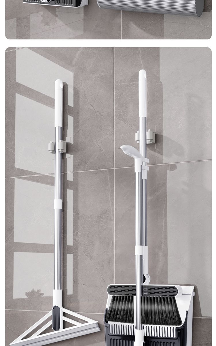 Mătură pliabilă, făraș, set de patru bucăți adezive din bumbac, mop cu burete lavabil manual, set combinat de trei piese, cu_voghion.com