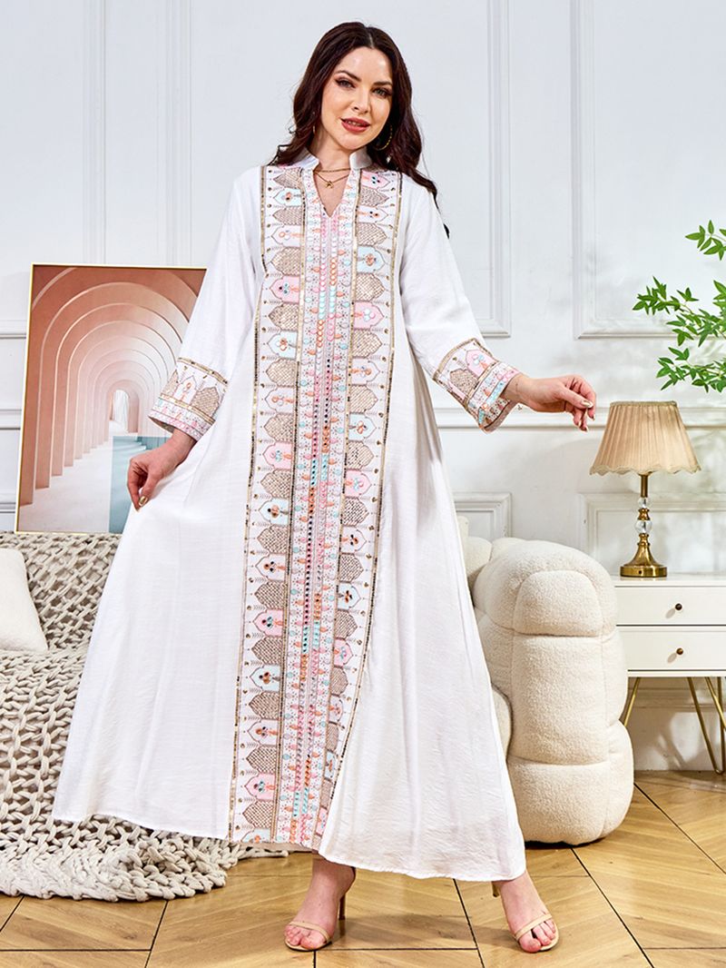 Women's Clothing Middle East Robe Clothing Dubai Women's New Fashion Sequin Evening Dress Muslim Dress Abaya_voghion.com
