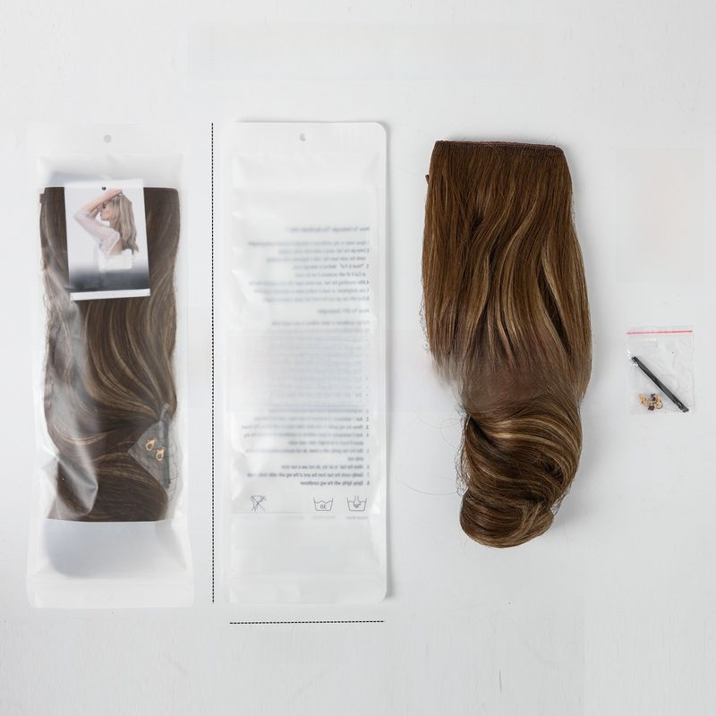 Perücke einteiliges Haar Menge mehrere U-förmige Haarverlängerung weibliche Angelschnur Perücke unsichtbare natürliche lange lockige_voghion.com
