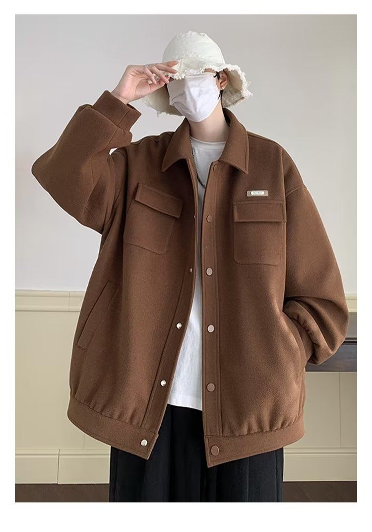 Xiaoxiangfeng jacket for spring autumn styles, high street woolen fabric, trendy handsome, high-end men's jacket, casual_voghion.com