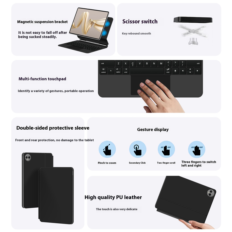 Suitable for Huawei 2024MatePad Pro 12.2-inch one-piece keyboard case - magnetic bracket, angle adjustment_voghion.com