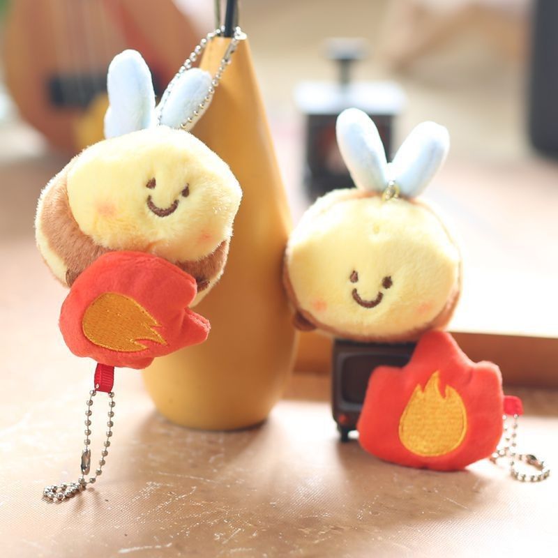 Cute Plush Adorable Bee Magnetic Keychain Soft Toy Bag Charm For 11cm Kids_voghion.com