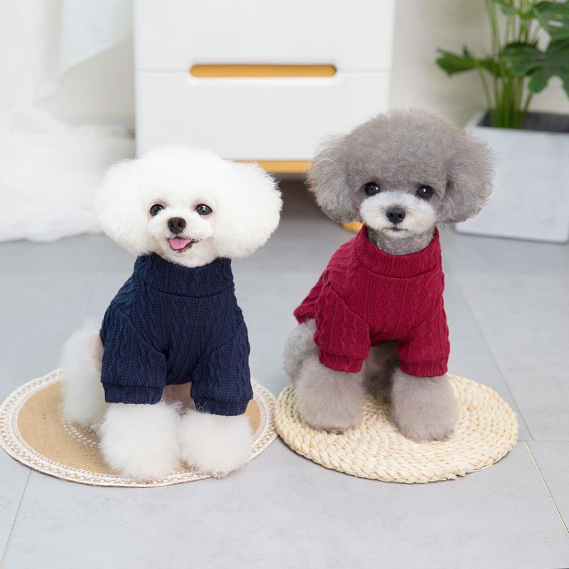 Pet nuovo Teddy piccolo cane pet abbigliamento autunno e inverno 21 quattro colori maglione_voghion.com