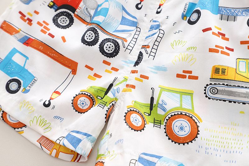 Ropa para niños, traje de camisa para niños, ropa fina de verano nueva para niños, ropa de verano de manga corta con dibujos animados para bebés, ropa para niños_voghion.com
