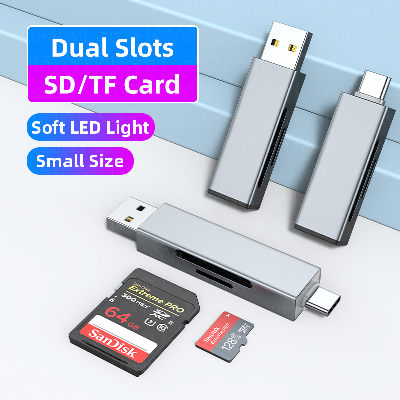 in 1 2 USB/Type-C Card R USB 2.0 SD/Micro SD TF OTG Smart Memory Card Adapter for Laptop Mini Size USB2.0 SD Card _voghion.com