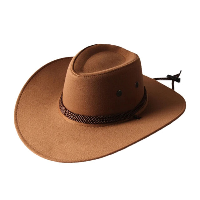 Moderiktig buckethatt i konstläder, cowboy Fedora-hatt, utomhushatt med bred brätte_voghion.com