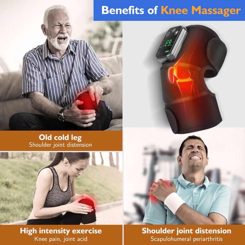 New heating for middle-aged elderly people, home therapy, hot compress pads, cold and warm massager knee pads_voghion.com