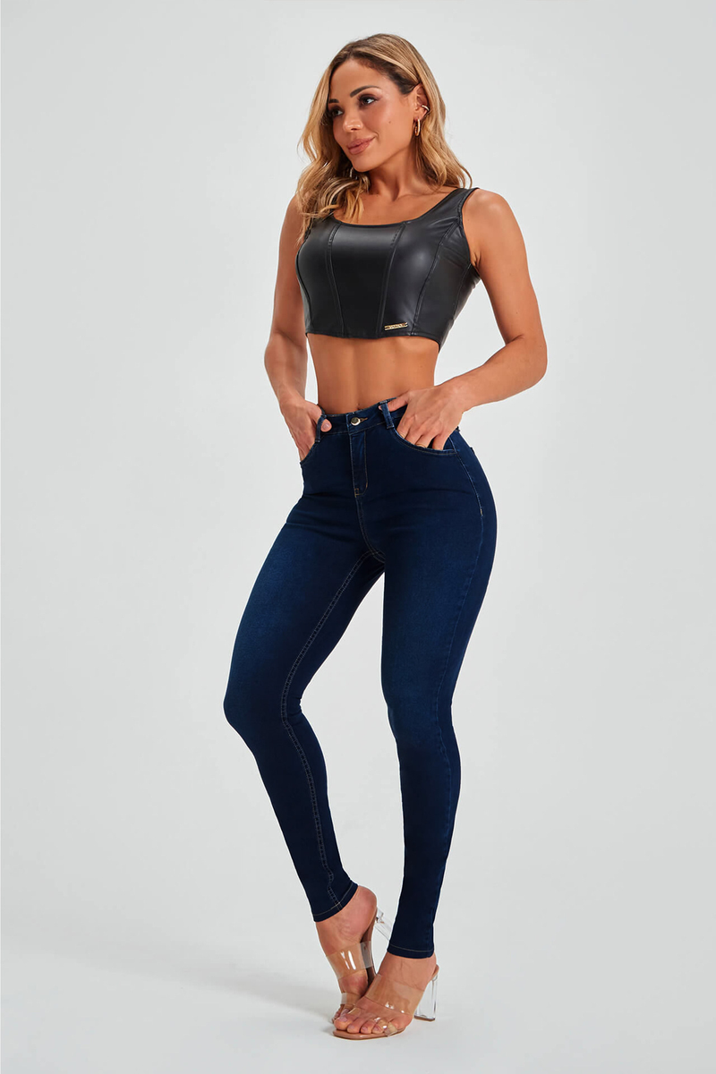 Jeans skinny elasticizzati a vita alta, nuovi modelli di abbigliamento primaverile da donna_voghion.com
