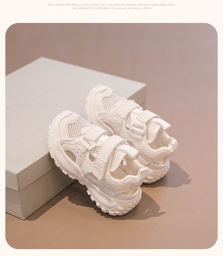 Spring And Summer Campus Sports Shoes Boys' Shoes Breathable Soft Sole Girls' Single Net Children's Day White Shoes_voghion.com