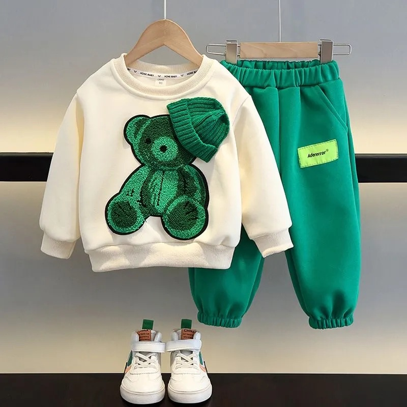 Children's Spring Autumn Set New Fashionable Boys Girls' Long sleeved Sweater and Pants Korean Edition Two Piece_voghion.com
