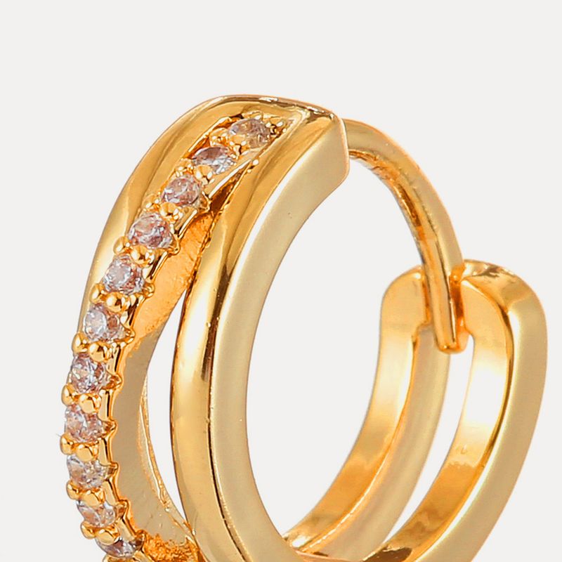 Orecchini da donna con diamanti, in rame leggero e di lusso, tutti abbinati, gioielli alla moda ed eleganti in zircone._voghion.com