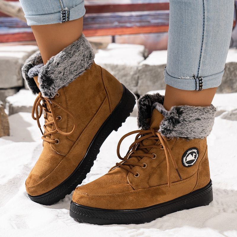 Winter Shoes Snow Women's With Fleece Lining Thickened Cotton Cold-Proof Warm Long Boots_voghion.com