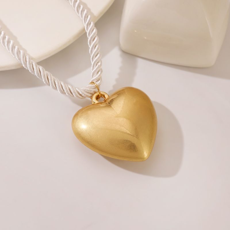 Collana con perline rotonde esagerate in stile punk europeo e americano, collana personalizzata a forma di amore rimovibile con nicchia temperamento_voghion.com