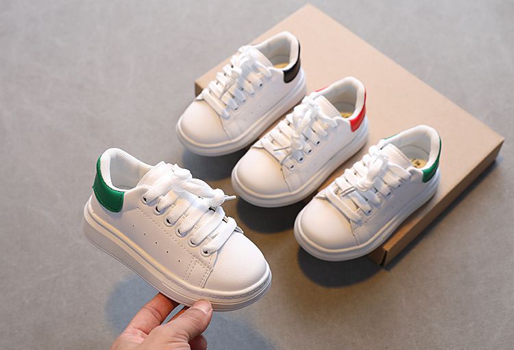 2023 Spring New Children Fashion Soft White Boys Sports Shoes Korean Style Students Lace-up Light Sneakers for Girls_voghion.com