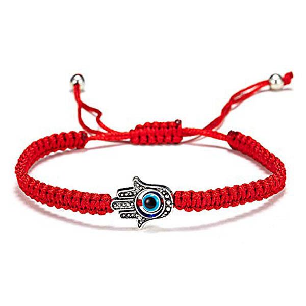 7 Knot Braided Red Rope Bracelet Men With Evil Eye Palm Pendant For Women_voghion.com