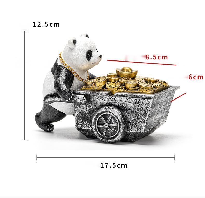 Panda Ashtray With Lid Creative Personality Trendy Anti-Fly Ash Home Living Room Internet Celebrity Ornament Birthday_voghion.com