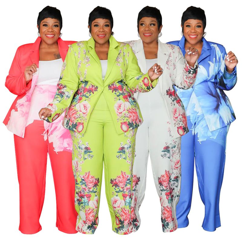 Dametøj efterår og vinter Nyt trykt jakkesæt fritidsbukser _voghion.com