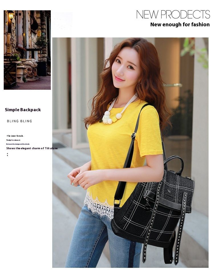 Mochila de piel de vaca con bordado de cuero genuino, nueva edición coreana, versátil, para mujer, con uno o dos hombros_voghion.com