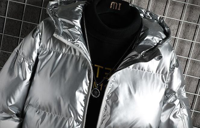 Men's Clothing Men's Clothing, Glossy Fabric, Down Filled Cotton Coat, Trendy Brand, Cropped Style, Heavy And Fluffy US Jacket_voghion.com