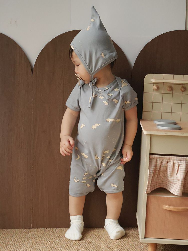 2025 Summer Nordic Style Baby Clothes Class A Pure Cotton Baby Jumpsuit Short Sleeve Baby Climbing Clothes Newborn_voghion.com