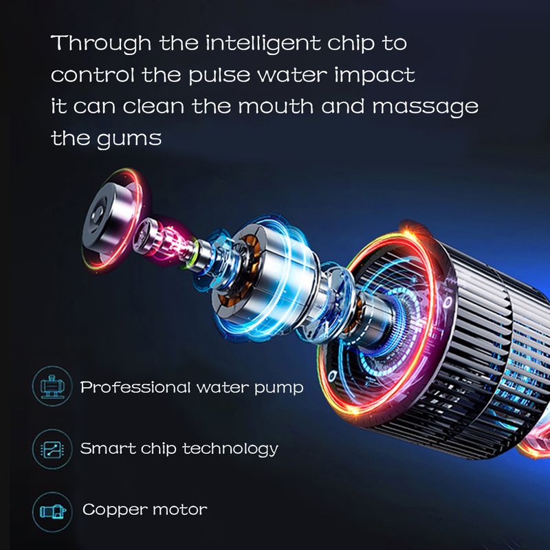 Portable Oral Irrigator Waterproof Irrigador 350ML Dental Water Flosser Teeth Cleaner USB Rechargeable Waterpulse Wash Bag_voghion.com