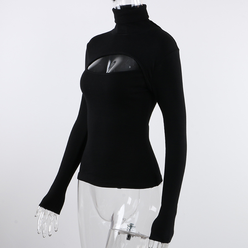 Reggiseno da donna a maniche lunghe con cappuccio in maglia_voghion.com