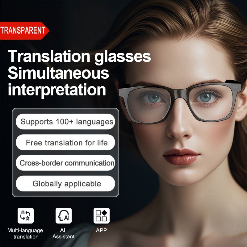 Smart Wireless Bluetooth Translation Glasses Listening To Calling Non-Bone Conduction Black Technology Sunglasses Music_voghion.com