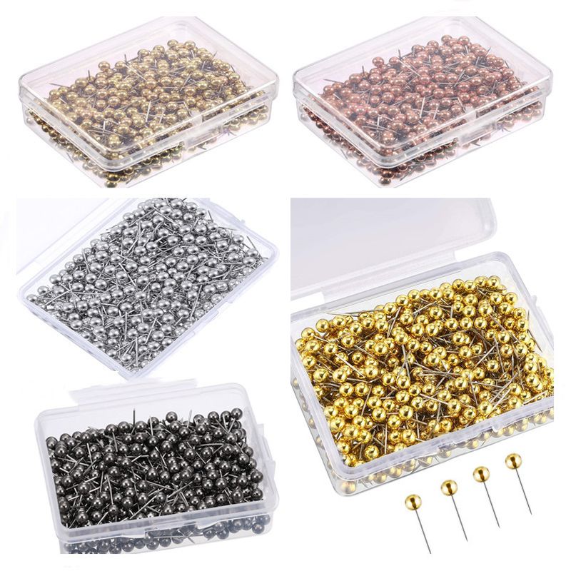 Factory direct office cork board fixed multi-color metal rose gold plastic pin ball ground pin_voghion.com