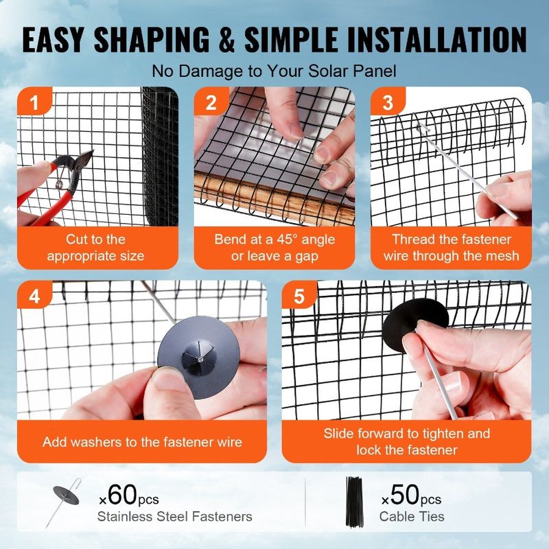 Guard 100ft Solar Fasteners Critter Bird Guard Kit Roll With 60pcs Guard Steel Rustp Solar Panel Stainless X Inch Panel With 6_voghion.com