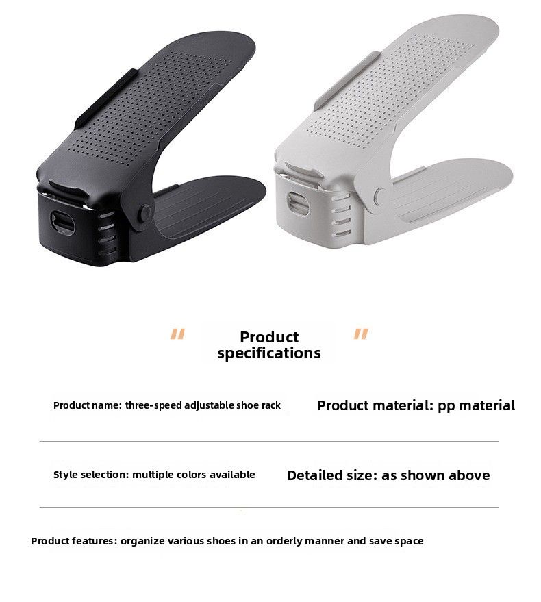 Adjustable Cabinet Storage Artifact Plastic Double-layer Rack Simple Household Integrated Shoe Holder Foldable_voghion.com