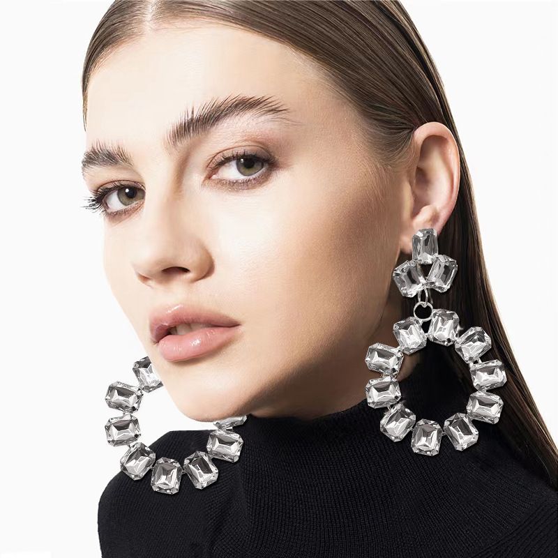 Orecchini versatili con strass super scintillanti, alla moda e di alta qualità, da donna, orecchini gioiello_voghion.com