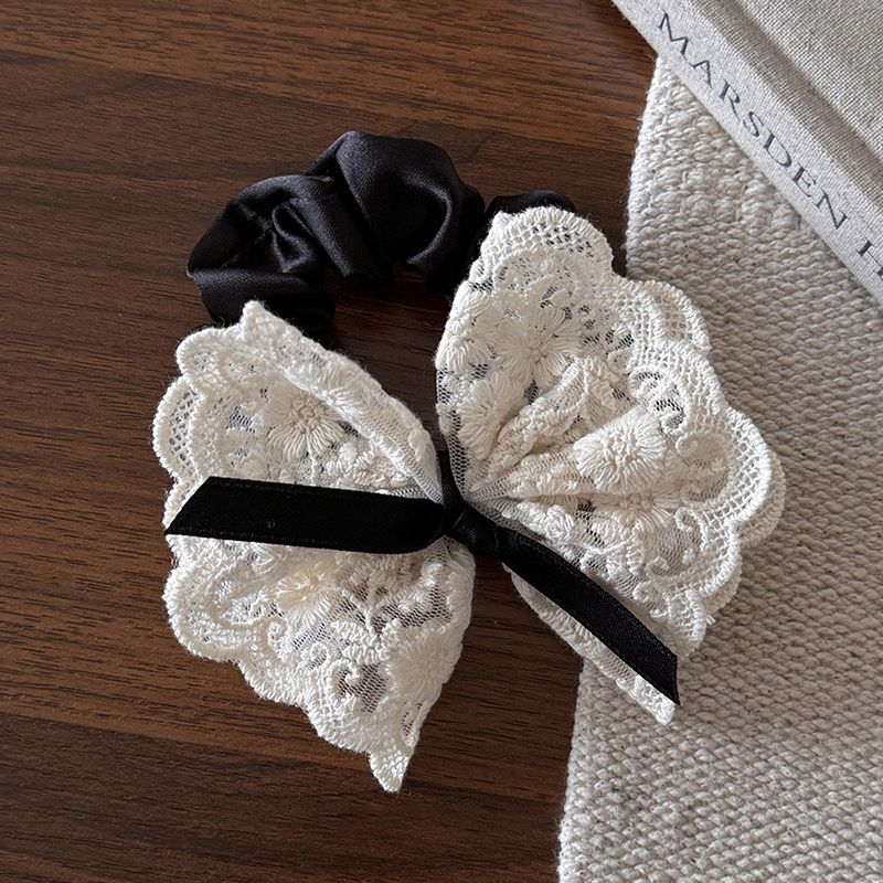 Fascia per capelli con fiocco in pizzo per ragazza francese, senso di fascia alta, temperamento, accessorio per fascia per capelli carino e dolce_voghion.com